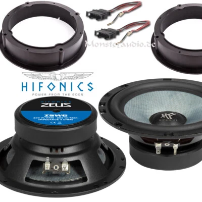 Hifonics 200 Watt Auto Lautsprecher 165mm für VW Golf 4 IV Passat 3BG Polo 9N