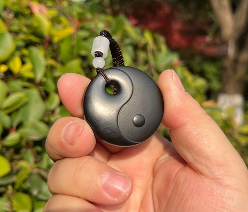 CERTIFIED 37g 100% NATURAL XIN JIANG BLACK JADE HAND CARVED THE EIGHT DIAGRAMS八卦 - Picture 18 of 20