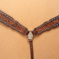 Hilason Western Leather Horse Breast Collar Brown Hand Carved on sale Hilason Western Leather Horse Breast Collar Brown Hand Carved on sale