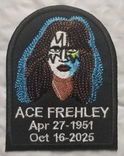 Ace Frehley Apr 27-1951 Oct 16- 2025 Embroidered Patch approx 2.5x3.25"