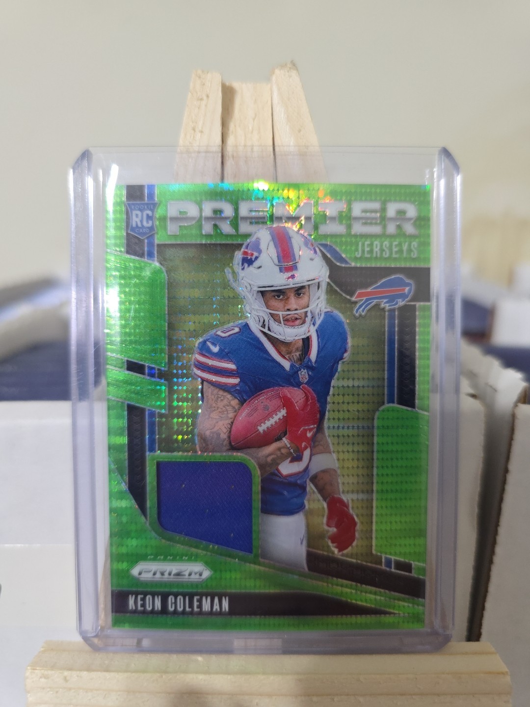 2024 Keon Coleman Panini Prizm Premier Jerseys Green Pulsar Rookie Card #PJ-KCN