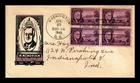 Dr Jim Stamps 3c Roosevelt White House Block First Day Cover Ioor Cachet