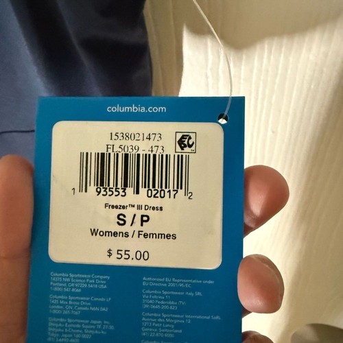 Columbia Women’s PFG Freezer III Dress Navy UPF 50 Omni-Freeze Outdoor NWT Small - Foto 9 di 10