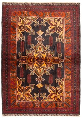 4'2'' x 6'3'' Traditional Vintage Hand Knotted Oriental Carpet Wool Area Rug