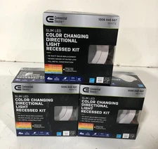 3PK Commercial Electric 4 in. Selectable Slim LED Directional Recessed Light