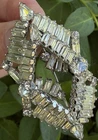 Vintage Clear Rhinestone baguette  Brooch Pin Costume Jewelry