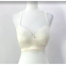 Breezies Jacquard Shine Wirefree T-Shirt Bra Vanilla