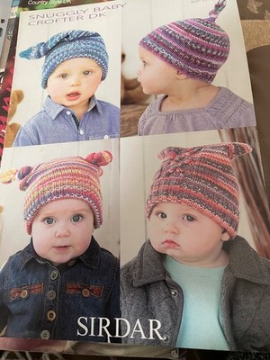 Sirdar Snuggly Crofter Double Knitting Kinder Mützen Muster 1482