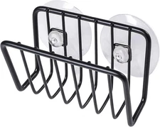 Toplife Sponge Holder for Kitchen Sink, Rust-Proof Suction Cup Sponge Caddy - Bl