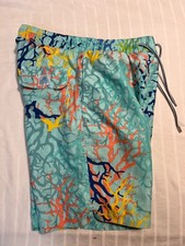 Peter Millar Swim Trunks Shorts Men Size Medium Multi Color Coral Beach