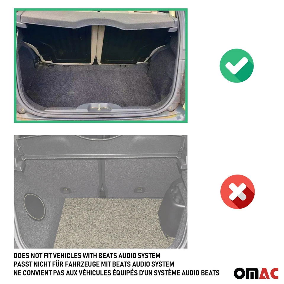 OMAC Cargo Mats Liner for Fiat 500 2012-2019 Black All-Weather TPE - Image 2 of 4