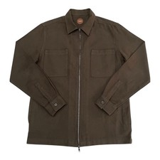 Common People Overshirt Men's Medium Khaki Brown Full Zip Shacket Jacket