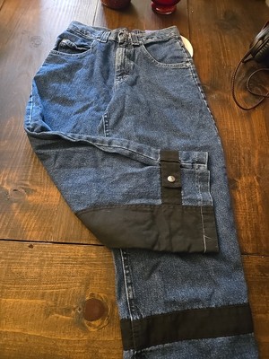 Vintage 90s Lee Pipes BMX Blue Black Mens Size S Wide Leg Baggy