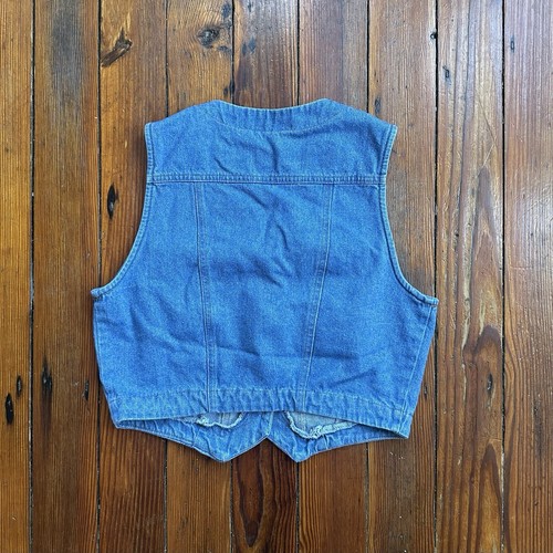 Vintage late 80s My Michelle blue denim button up vest - Picture 3 of 5