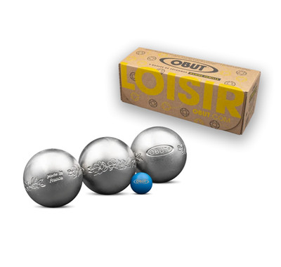 Obut Loisir Inox Floral 3er Satz Boulekugeln incl. Beutel und Zielkugel