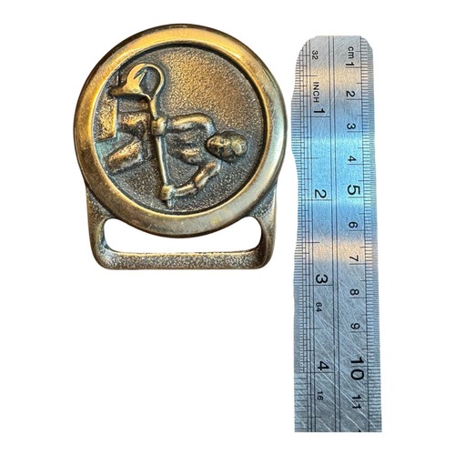 Vintage Techether Guild Foundry Worker Belt Buckle Metal Pouring Bronze 2.5" - Picture 6 of 6