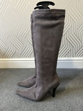 Jane Shilton grey suede sock knee high boots size 3.5