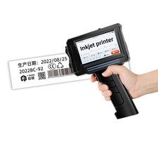Handheld inkjet printer prints QR code packaging production date batch number