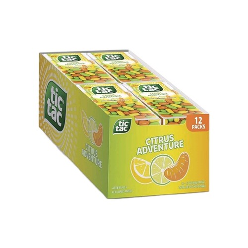 Tic Tac Fresh Breath Mints, Citrus Adventure, Bulk Hard Candy Mints, 1 oz 12pack