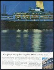 1959 Orient & Pacific Lines SS Orsova cruise ship photo vintage print ad