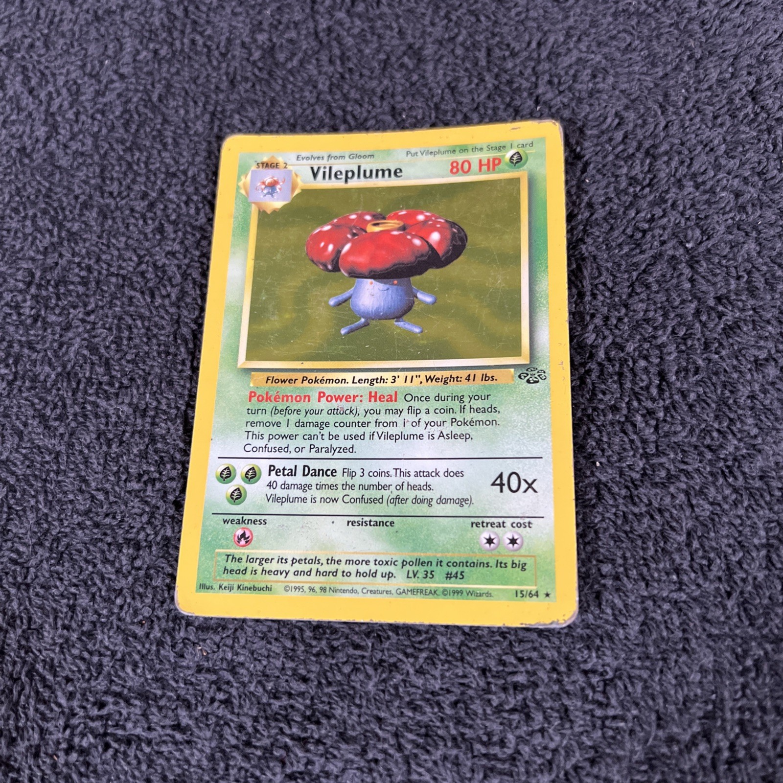 POKÉMON Wizards of the Coast Vileplume 15/64 Jungle Unlimited Holo Rare 80 HP