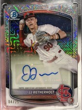 2025 Bowman Chrome JJ Wetherholt BMA-JW image variation auto Mojo /25 Cardinals