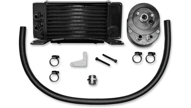 Jagg LowMount 10-row Oil Cooler System Black #750-2300-0323 Harley Davidson - Image 1 of 1