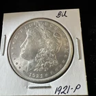 1921 (P) Morgan Silver Dollar Brilliant Uncirculated BU 90% Silver 0.900 0.9 900