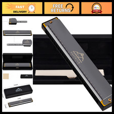 24 Hole C Key Blues Harmonica with Case - Perfect for Beginners Adults