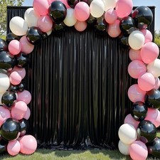 10x10 ft Wrinkle Free Black Sequin Backdrop Curtain for Parties,Thick Not Fal...