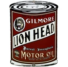 VINTAGE GILMORE RED LION OIL CAN PORCELAIN SIGN GAS STATION PUMP PLATE GASOLINE