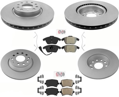 Coated Disc Brake Rotors Platinum Pads & Hardware for Volks Jetta 2.0 Gas 05-10