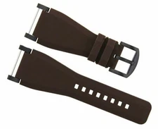 24MM FOR SUUNTO CORE SILCONE RUBBER WATCH BAND STRAP + BLACK ADAPTER BROWN