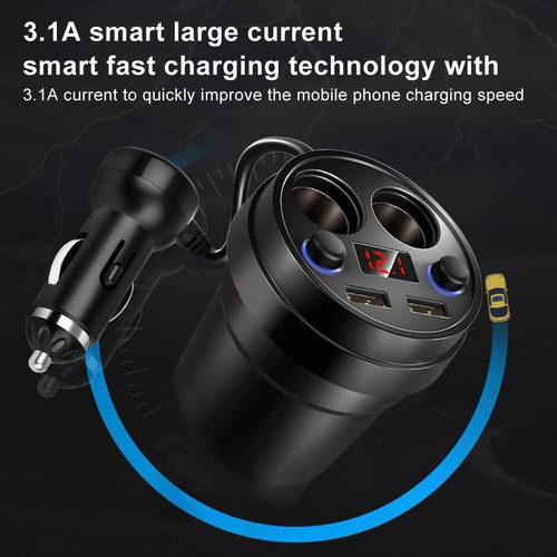 Car Charger Cup Holder Dual USB Phone Charger Wireless Charger 80W Fast - Zdjęcie 8 z 24