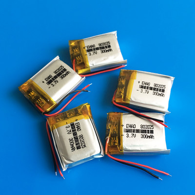 5 pcs 3.7V LiPo Battery Cells 300mAh for Headphone Mp3 Mp4 GPS Smart Band 802025