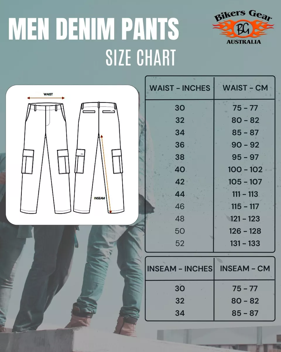 Australian Biker Gear Motorcycle Motorbike Cargo Trouser Jeans