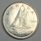 1968 Canada 10 Cents - Elizabeth II - About Uncirculated (AU) KM#61 Silver -5754