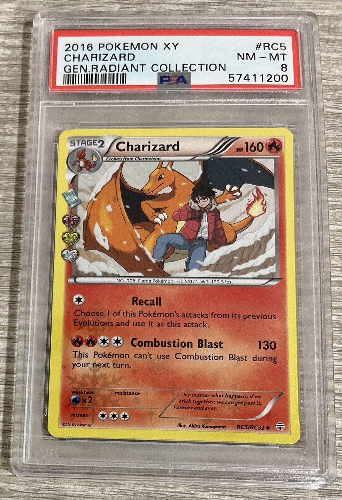 PSA 8 Charizard RC5/RC32 Holo 2016 Pokemon Generations Radiant Collection  G17B