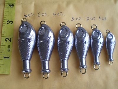 7 PCS. FISH HEAD FLUKE JIG, 2 OZ. INLINE STYLE, UNPAINTED | eBay