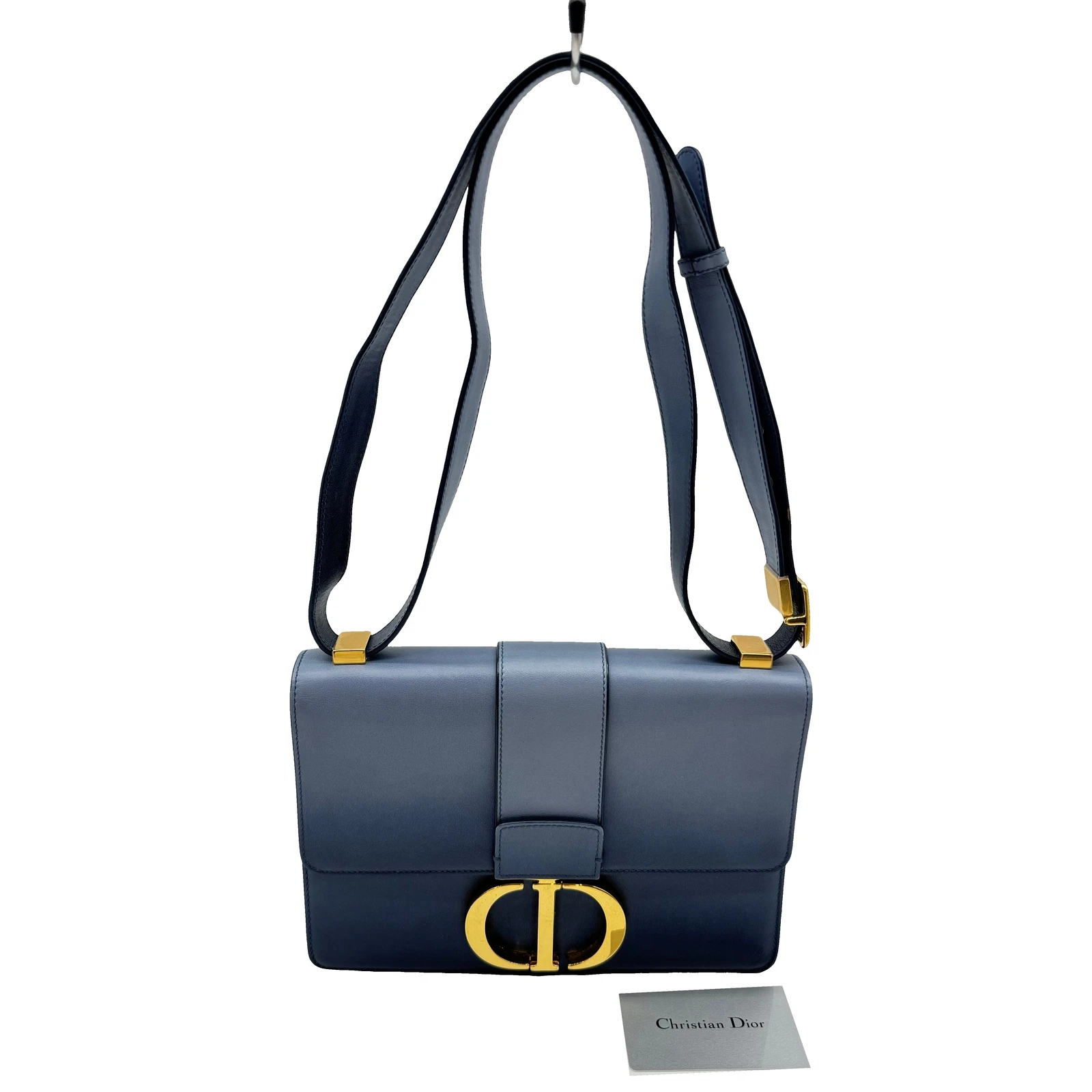 Authentique sac à bandoulière Christian Dior 30 Montaigne M9203 cuir bleu #36635308