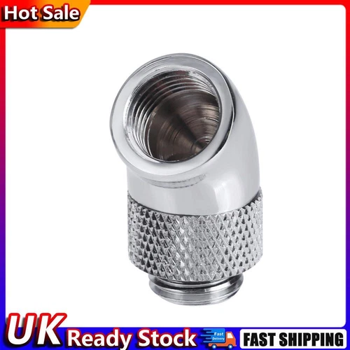 G1/4 Screw Thread 45 Degree Elbow Rotation Brass Connector Fitting(Silver) Hot