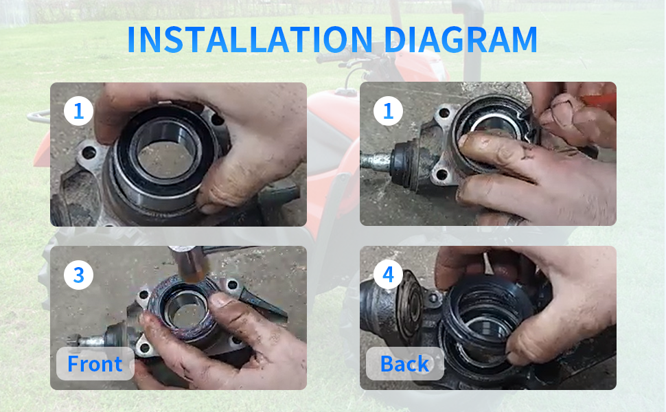 Front Wheel Bearing Seals Kit For Honda Rincon 650 TRX650FA 650FGA 4x4 2003-2005 - Foto 8