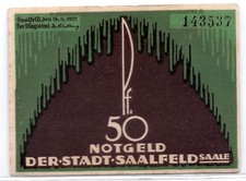 1921 Germany Saalfeld Notgeld 50 Pfennig Note (316)