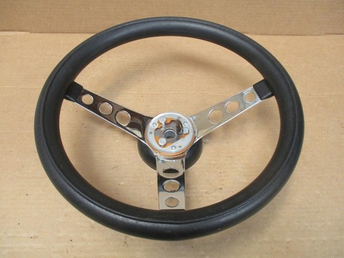 Grant 13.5" Black Grip Chrome Spokes Custom Steering Wheel For 1966 Chevelle W/ SS Cap-703518