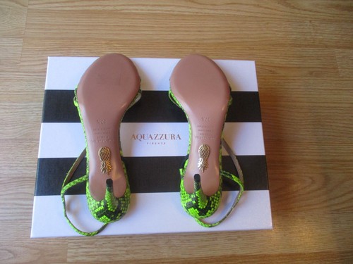 $850 Aquazzura Serpantine Strappy Snake Pump Slingback Sandals 37.5 US 7.5 NEW - Picture 11 of 18