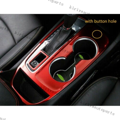 For Chevy Equinox 2018-23 Red Steel Center Console Gear Shift Gearbox Panel 1pcs - Picture 4 of 5
