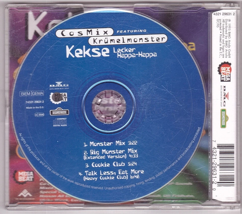 Cosmix featuring Krümelmonster - Kekse (Lecker Happa-Happa) (Maxi-CD 1995) - Bild 2 von 2