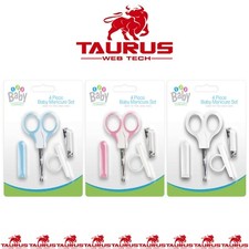 4x Pcs BABY MANICURE SET Nail Clippers Safety Scissors File Cover 0+M Toddler UK