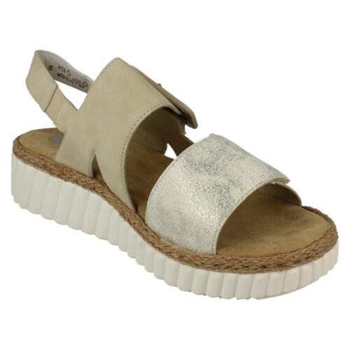 Sandalias de cuña informales extra anchas para dama Rieker '69260' - Imagen 5 de 21
