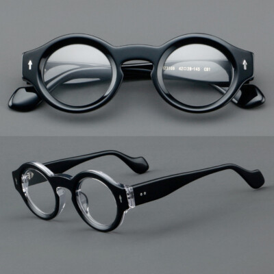 Vintage Small Round Eyeglass Thick Frame Retro Lightweight Glasses Unisex